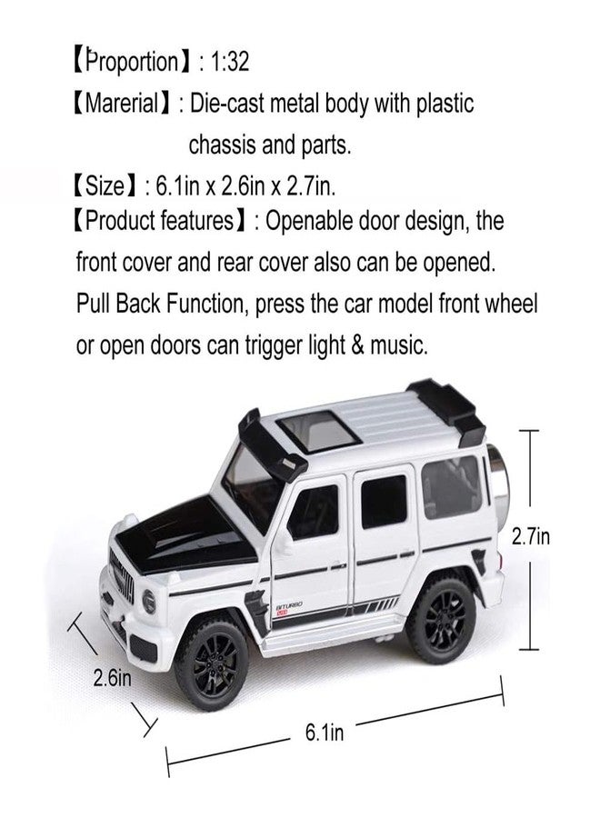 UKAXA 1:32 Diecast Metal Car G Wagon Model Bb700 Toy Cars For Kids Pull Back Openable Doors With Light Sound, Multicolor - Image 2